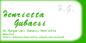 henrietta gubacsi business card